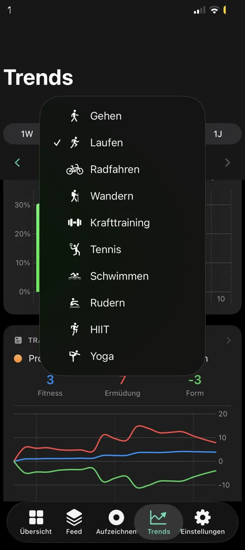 Sportarten-Auswahl